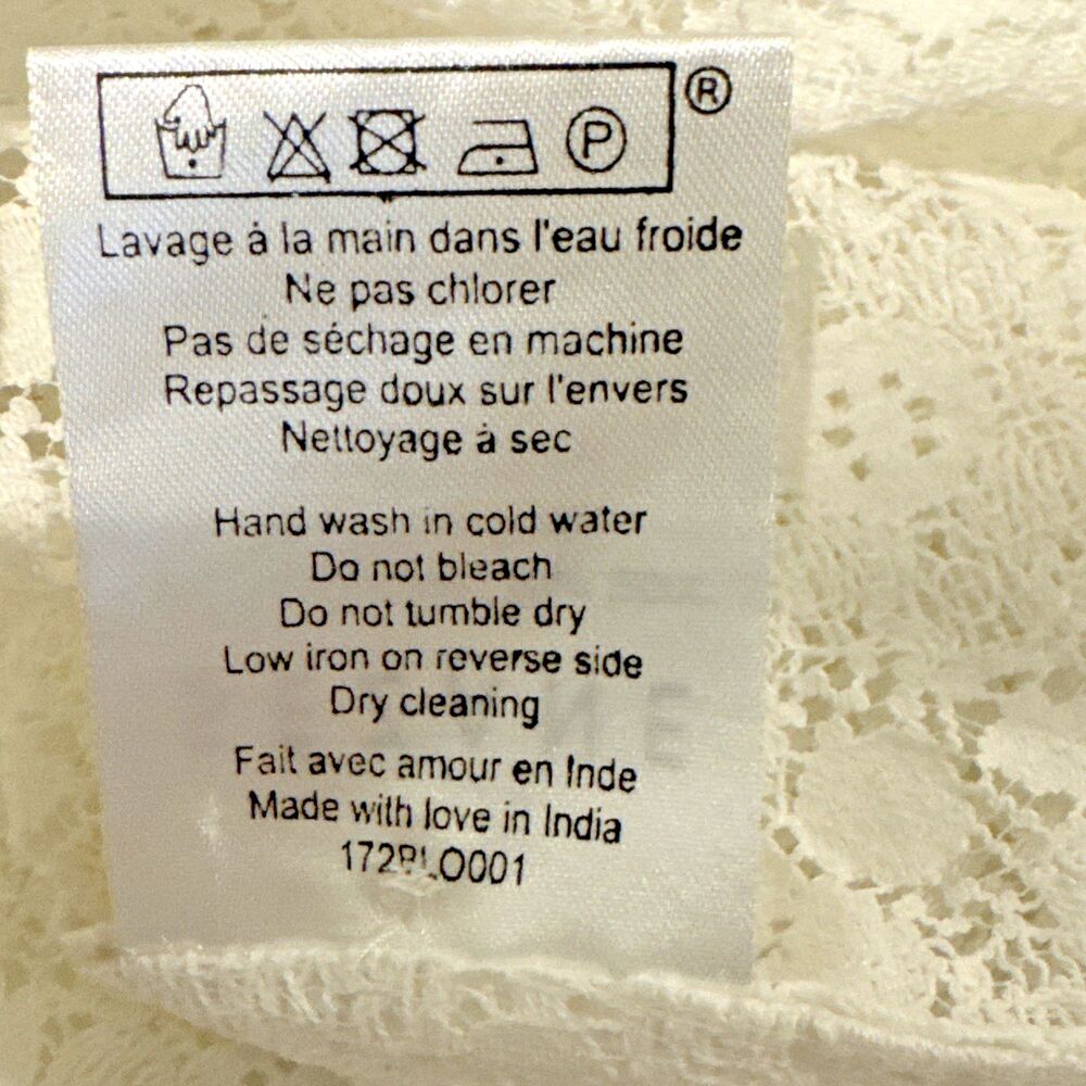 Sezane Ninon Blouse Size 40 US 8 White Lace Ruffle Long Sleeve Romantic Top - Picture 6 of 14